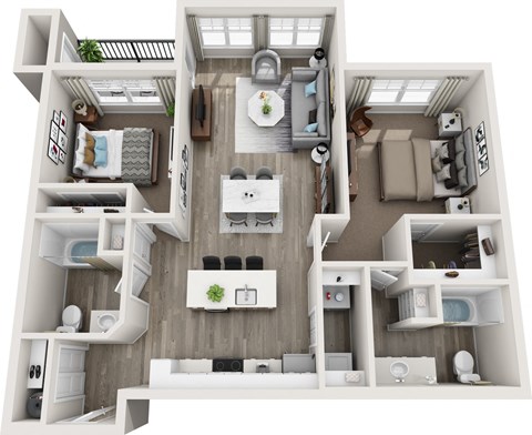 Port II 2 bedroom floorplan